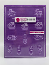 Load image into Gallery viewer, Chocolate Mold  - Baby Shoe, Rattle, Rocking Horse, Safety Pin #132
